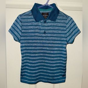 Toddler boys Short Sleeve Polo Turquoise stripes Greg Norman size 2T/ 3T XS